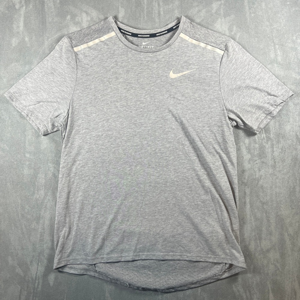 Nike Running Dri-FIT Short Sleeve Shirt Womens Medium Gray Reflective